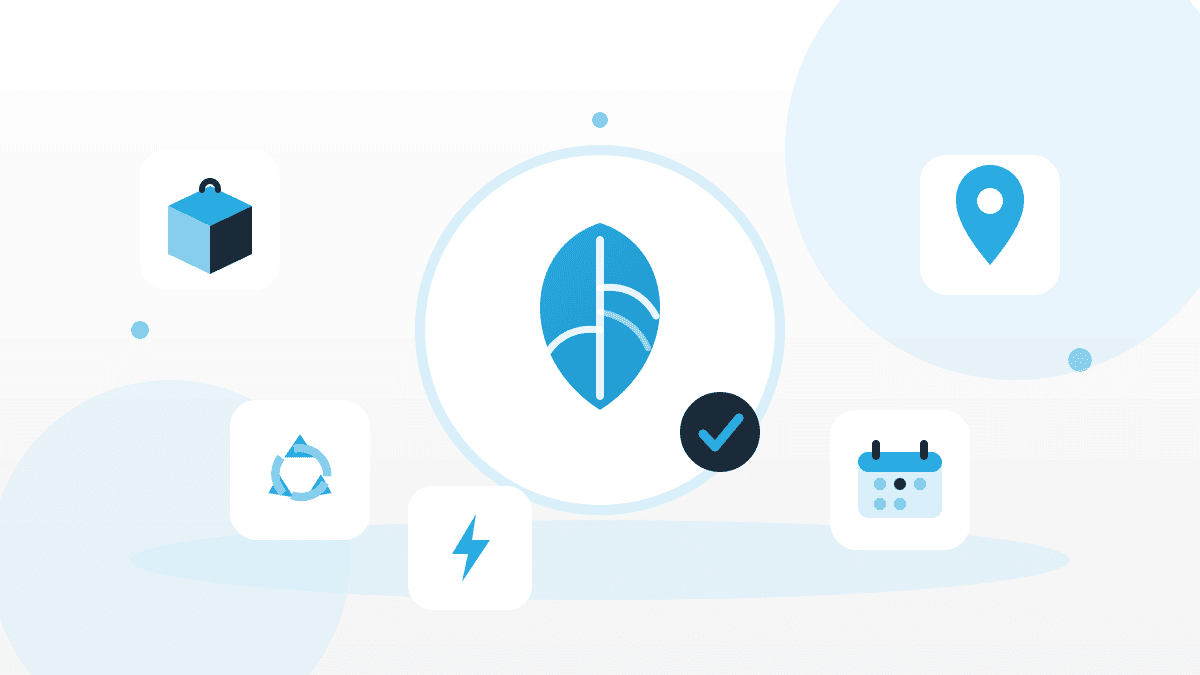 nachhaltigkeit-lebensmittelbetriebe-illustration Illustration zu Nachhaltigkeit in Lebensmittelbetrieben mit Blatt-Symbol, Mehrweg-Box, Recycling, Energie, Regionalität und Saisonalität.