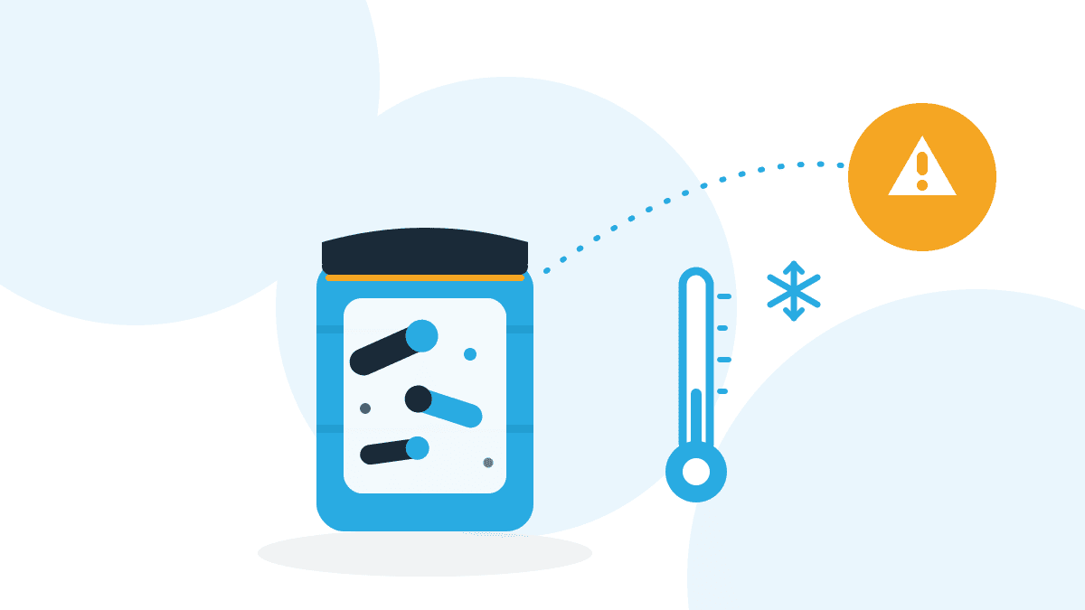 clostridium-botulinum-lebensmittel Illustration zu Clostridium botulinum in Lebensmitteln: Einweckglas mit stäbchenförmigen Bakterien, Thermometer und Warnsymbol